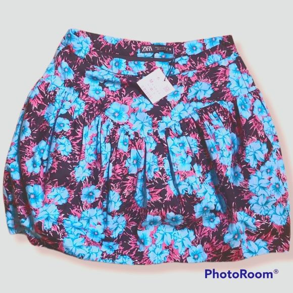NWT Zara Floral Bubble Skirt - Picture 2 of 5